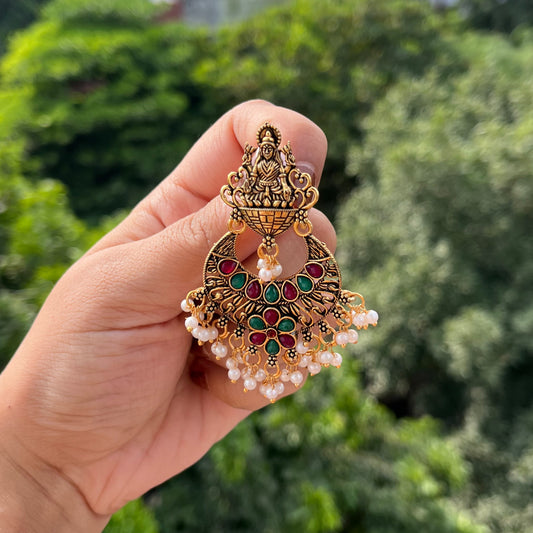 Sri Golden Ethnic Earrings