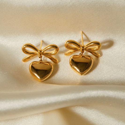 Bow & Heart Earrings