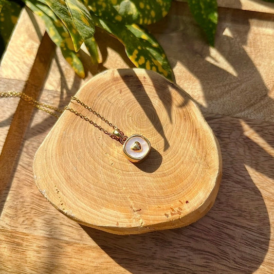 Sqaure w Heart Pendant