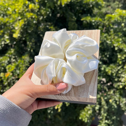 Super Soft White Scrunchie