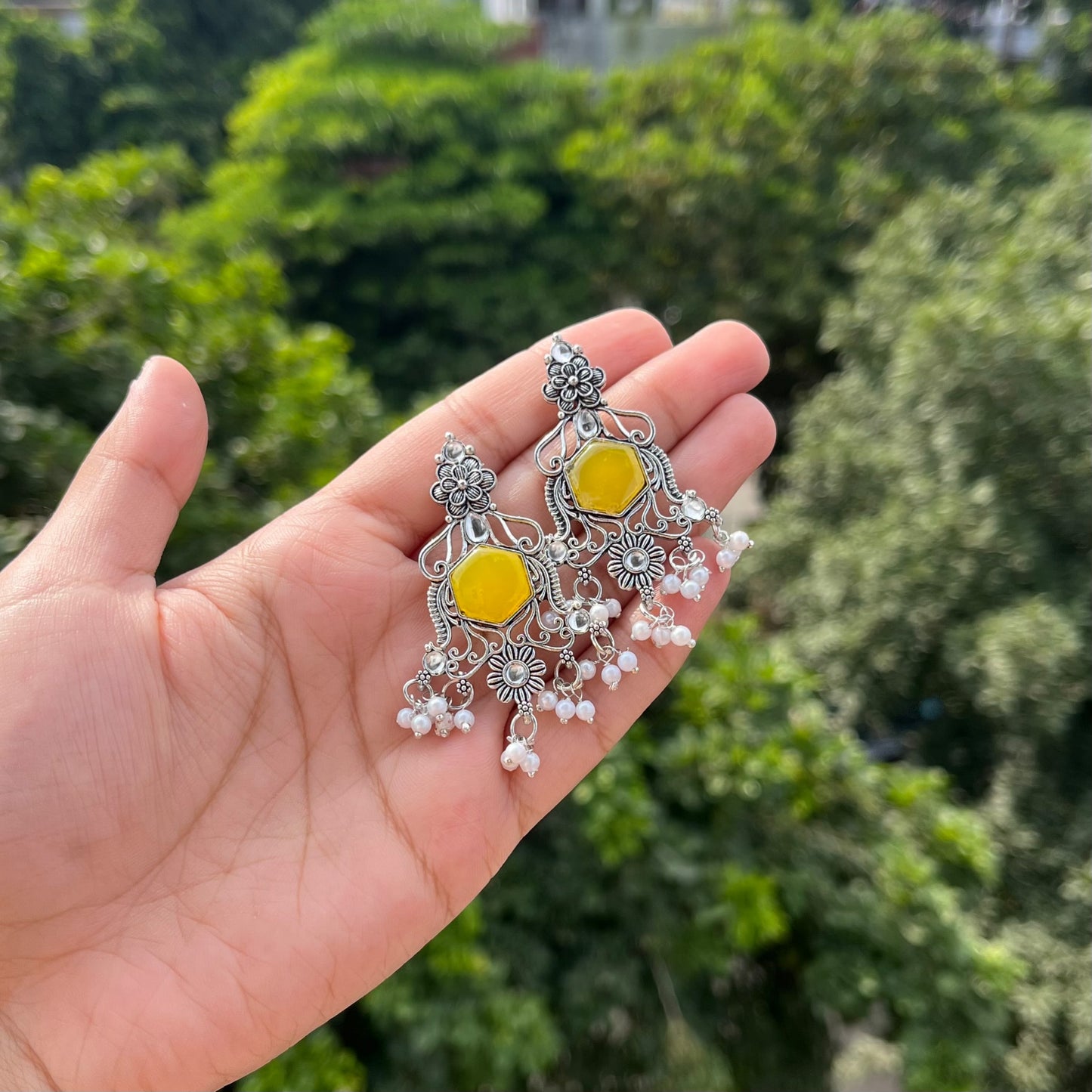 Ishika Oxidised Earrings