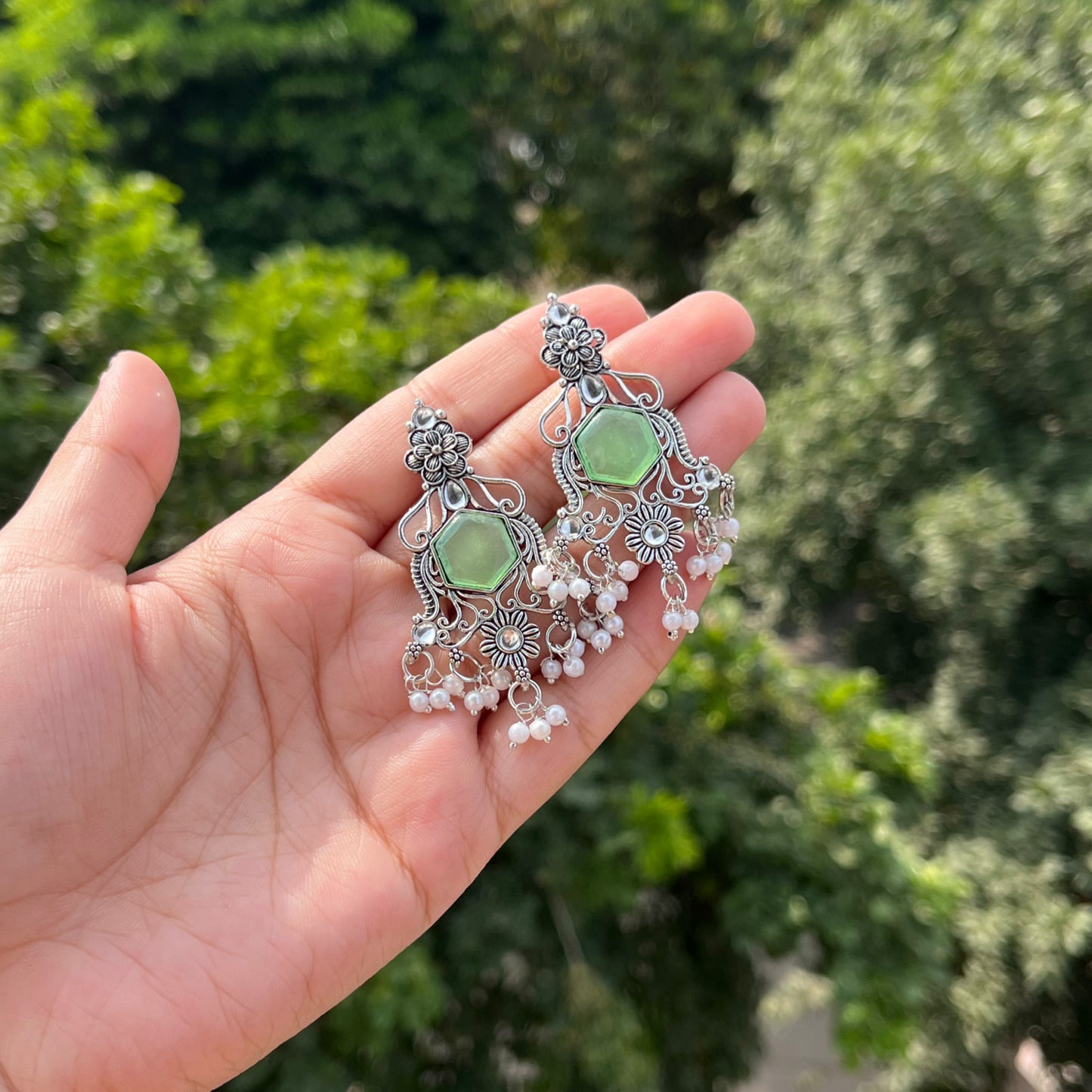 Ishika Oxidised Earrings