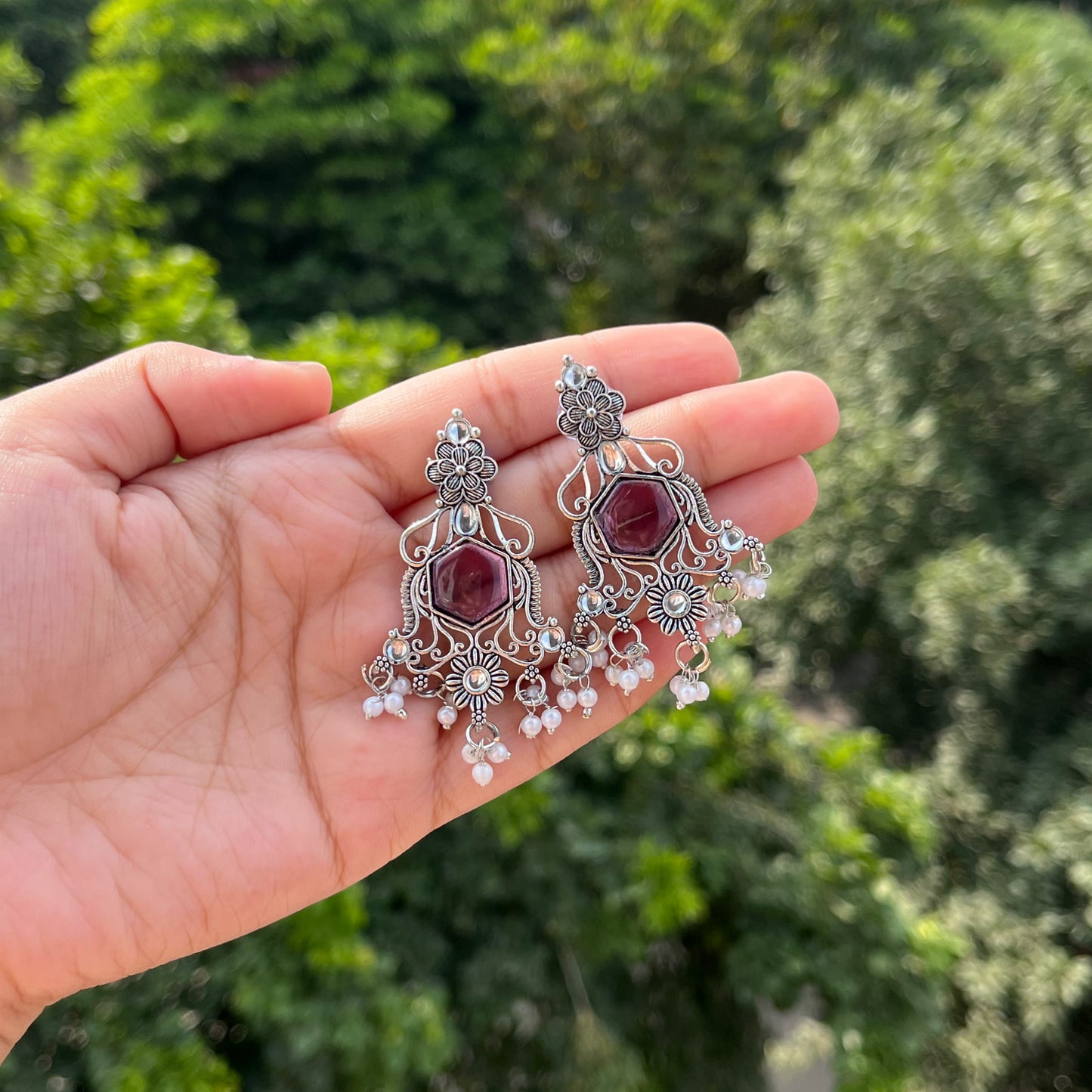 Ishika Oxidised Earrings