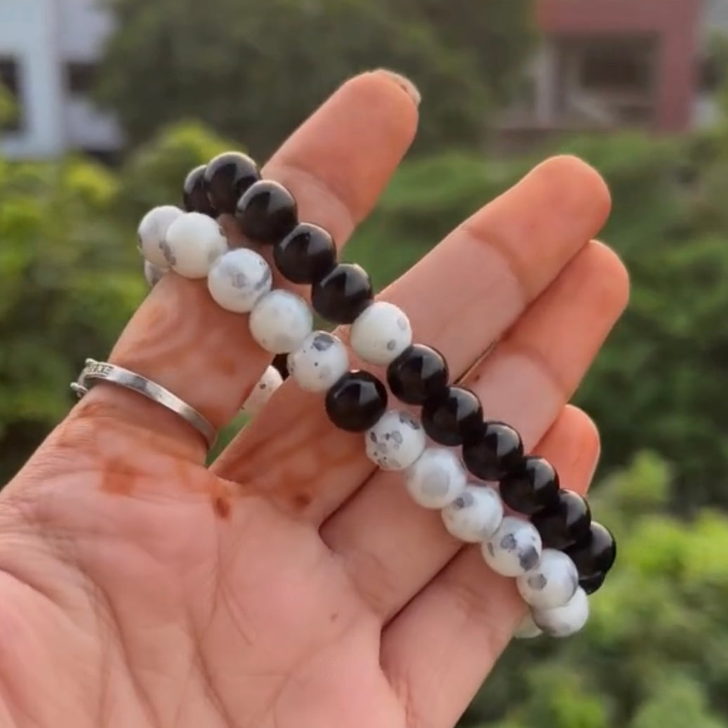 Black & Marble Couple Bracelet