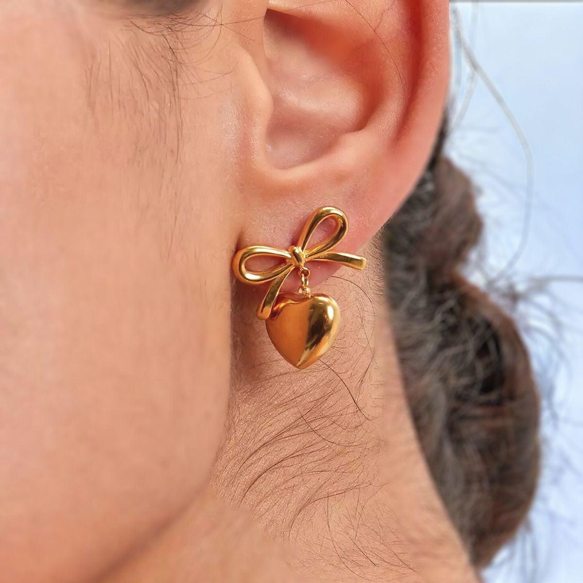 Bow & Heart Earrings